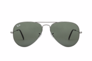 Aviator 58mm Classic Sunglasses - Gunmetal With Green G-15